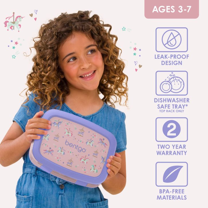 Carousel Unicorns Bentgo Prints Kids' Lunch Box USA | 186273IAW