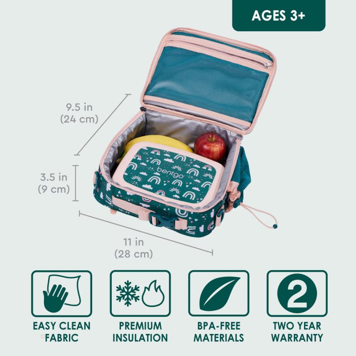 Green Multicolor Bentgo Prints Kids' Lunch Bag USA | 061482CGU