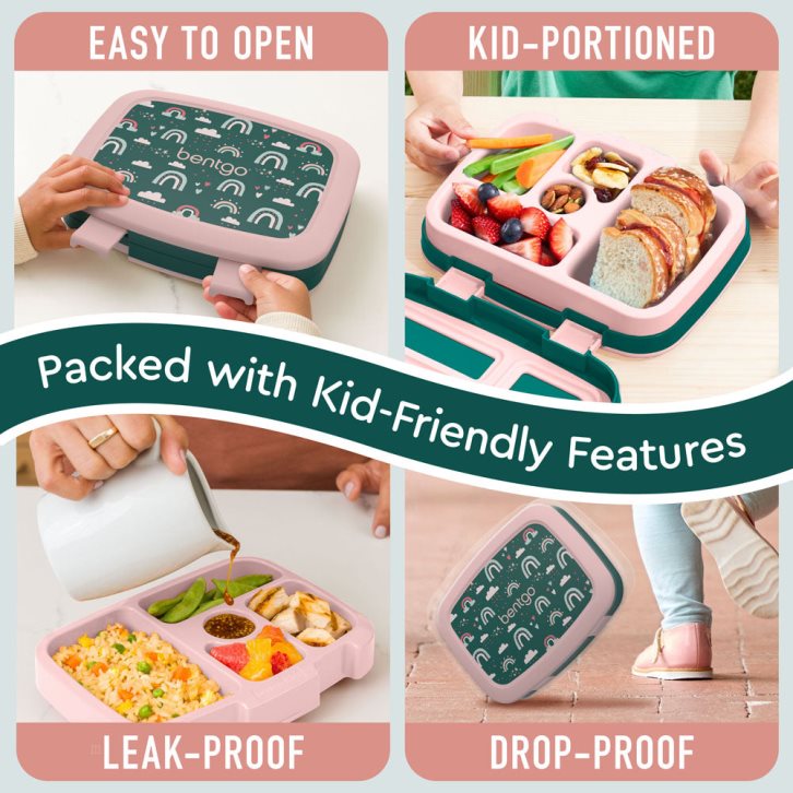Green Multicolor Bentgo Prints Kids' Lunch Box USA | 781506ZWR