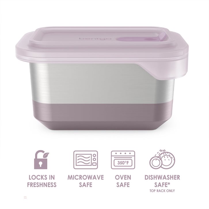 Lunch Size 3 Cups - Dusk Bentgo MicroSteel Heat & Eat Container Adults Lunch Box USA | 807126TGV