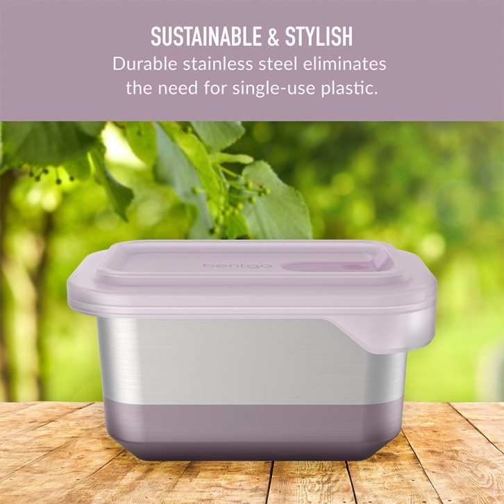 Lunch Size 3 Cups - Dusk Bentgo MicroSteel Heat & Eat Container Adults Lunch Box USA | 807126TGV