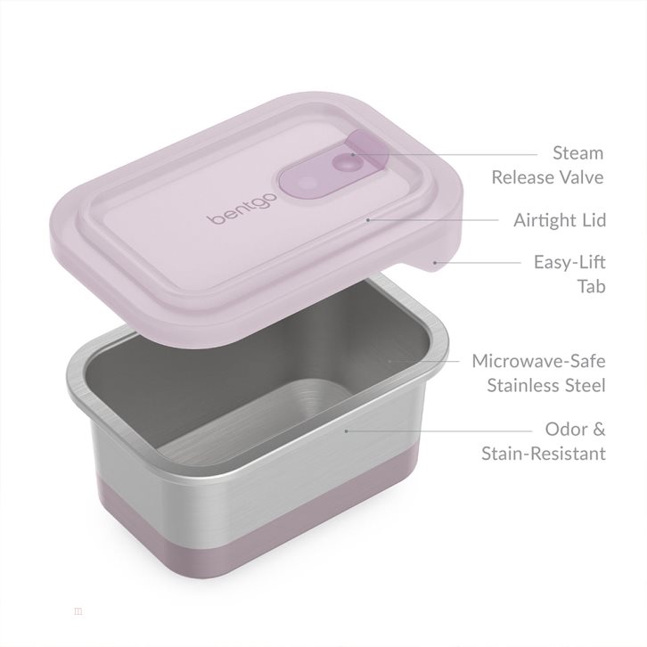 Lunch Size 3 Cups - Dusk Bentgo MicroSteel Heat & Eat Container Adults Lunch Box USA | 807126TGV