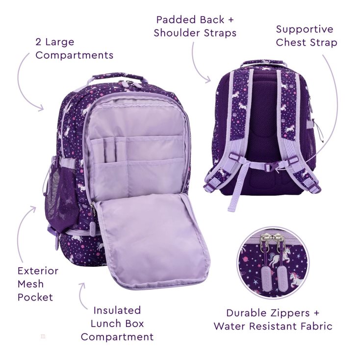 Unicorn Bentgo Chill Lunch Box & Prints Kids' Backpack USA | 901725DBN