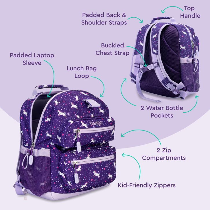 Unicorn Bentgo Prints Kids' Backpack USA | 718243FSN