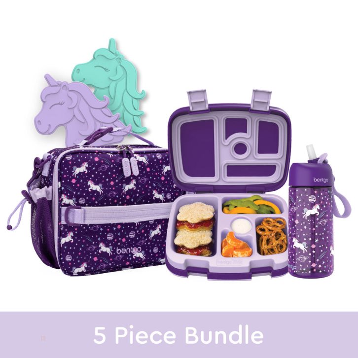 Unicorn Bentgo Prints Lunch 5-Piece Set with Ice Packs Kids\' Lunch Set USA | 932871AGD
