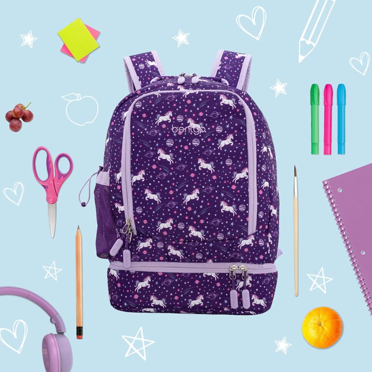 Unicorn Bentgo Prints Lunch Bag Kids' 2-in-1 Backpack USA | 163098PAH
