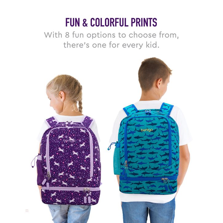 Unicorn Bentgo Prints Lunch Bag Kids' 2-in-1 Backpack USA | 163098PAH
