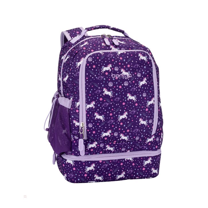 Unicorn Bentgo Prints Lunch Bag Kids\' 2-in-1 Backpack USA | 163098PAH