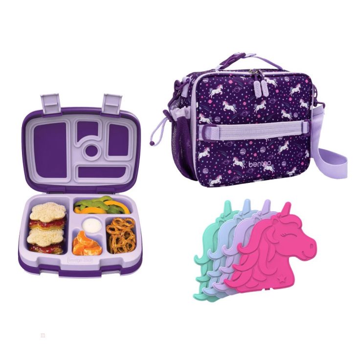 Unicorn Bentgo Prints Lunch Box, Lunch Bag, & Ice Packs Kids\' Lunch Set USA | 790321MFO