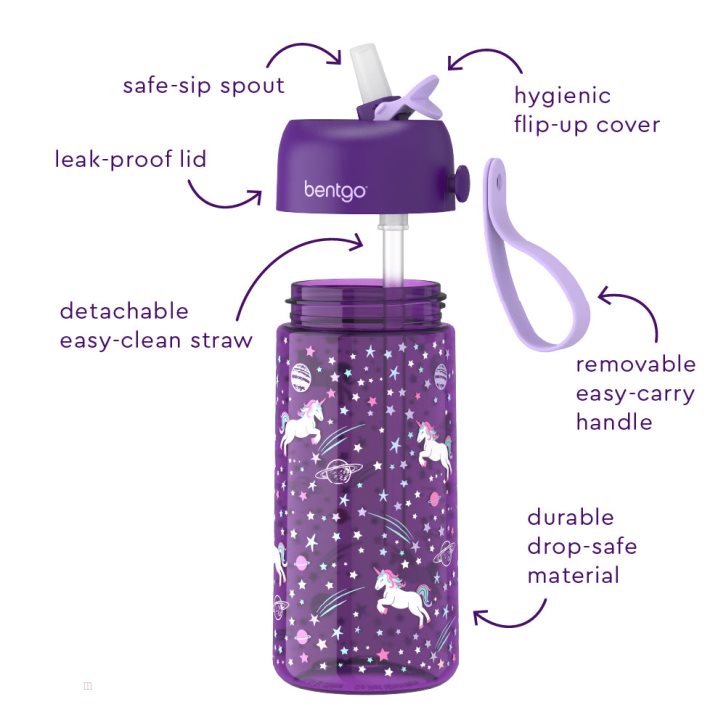 Unicorn Bentgo Prints Water Bottle & Kids' Lunch Box USA | 465189XZR